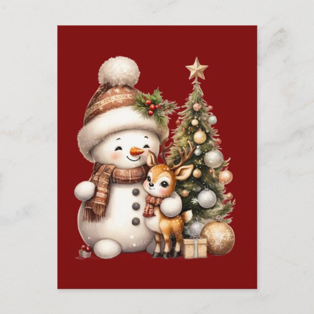 Postal Merry Christmas Postcard | Festive Holiday Greetin (Anverso)