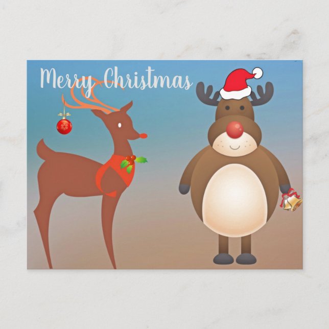 Postal Merry Christmas Reindeer Wristlet Purse (Anverso)