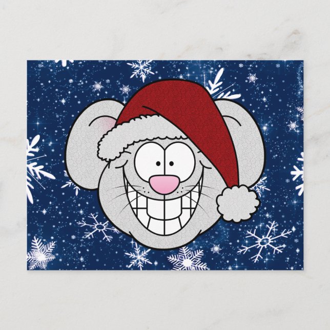 Postal Merry Christmas Santa Mouse Screwball Graphics (Anverso)