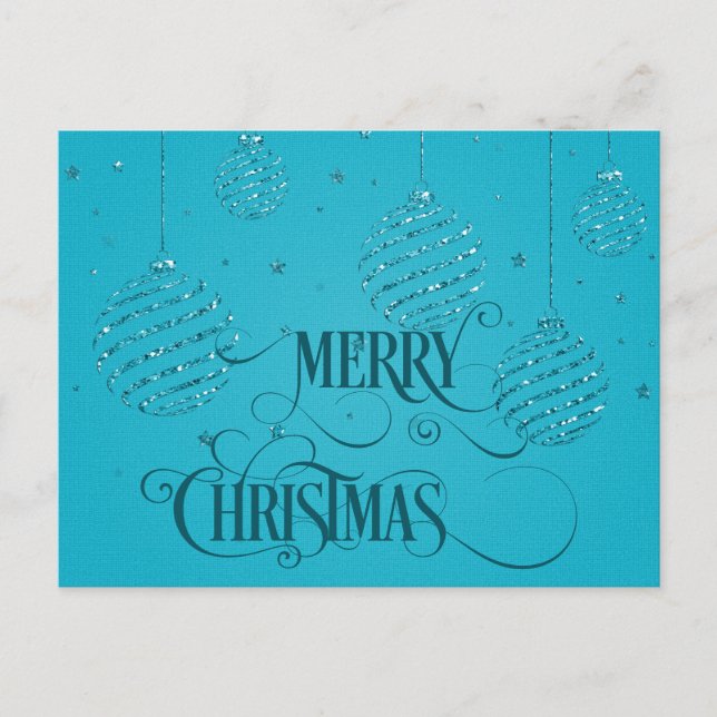Postal MERRY CHRISTMAS Script Christmas  (Anverso)