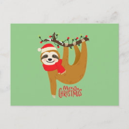 Postal Merry Christmas Sloth