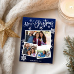 Postal Merry Christmas Snowflake Rustic 3 Photos Collage<br><div class="desc">Merry Christmas Snowflake Rustic 3 Photos Collage Postcard</div>