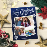 Postal Merry Christmas Snowflake Rustic 3 Photos Collage<br><div class="desc">Merry Christmas Snowflake Rustic 3 Photos Collage Postcard</div>