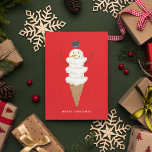 Postal MERRY CHRISTMAS Snowman Ice Cream Cone<br><div class="desc">MERRY CHRISTMAS Snowman Ice Cream Cone</div>