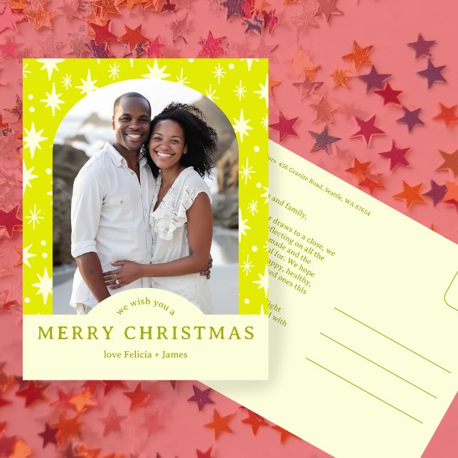 Postal MERRY CHRISTMAS Stars Holiday CUSTOM Arch PHOTO (MERRY CHRISTMAS Stars Holiday CUSTOM Arch PHOTO Postcard
)
