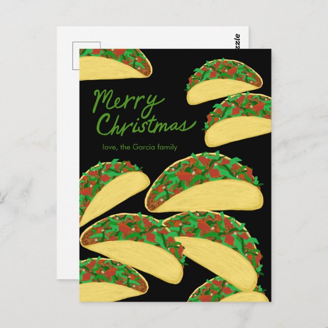 Postal MERRY CHRISTMAS Taco Avalanche Delicious Personali (Anverso / Reverso)