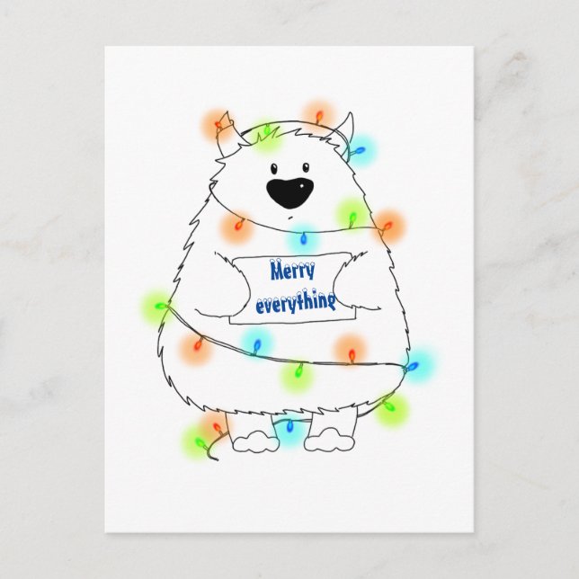 Postal Merry Everything / Funny Holiday Monster (Anverso)