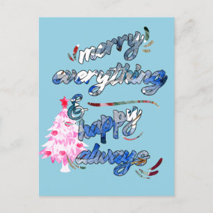 Postal Merry Everything & Happy Always - Árbol rosa