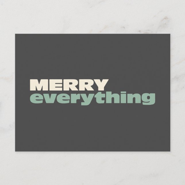 Postal Merry Everything Minimalista Navidad (Anverso)