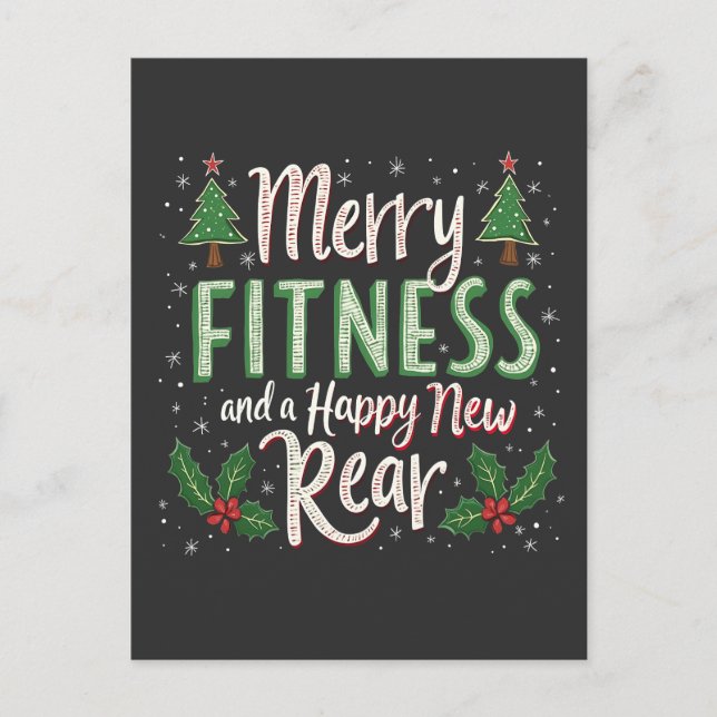 Postal Merry Fitness y Feliz Nueva Navidad de Construcció (Anverso)