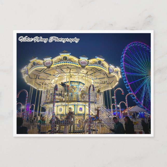 Postal Merry Go Around en Winter wonderland Postcard (Anverso)