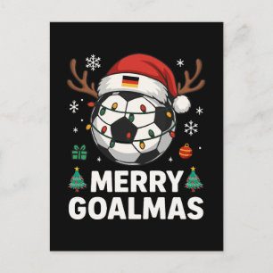 Postal Merry Goalmas - Divertido Fútbol de Navidad