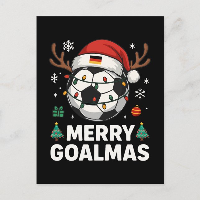 Postal Merry Goalmas - Divertido Fútbol de Navidad (Anverso)