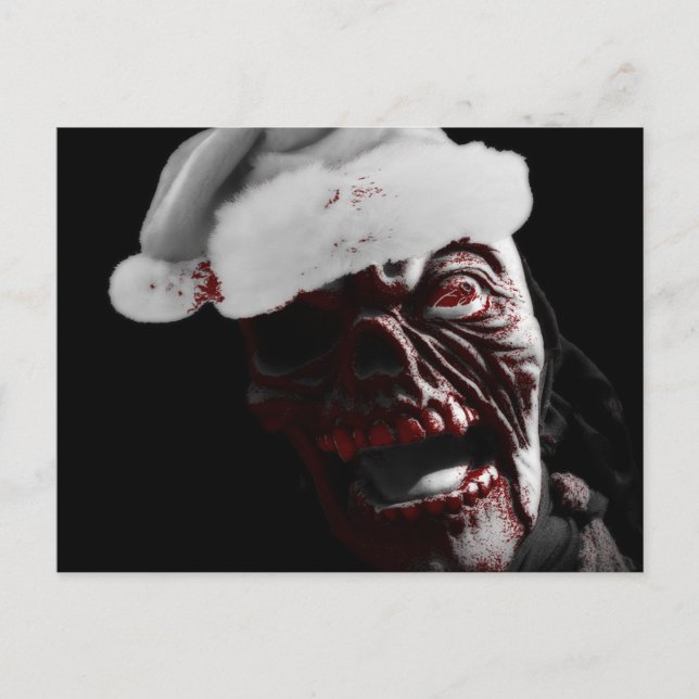 Postal Merry Gory Halloween Zombie Santa (Anverso)