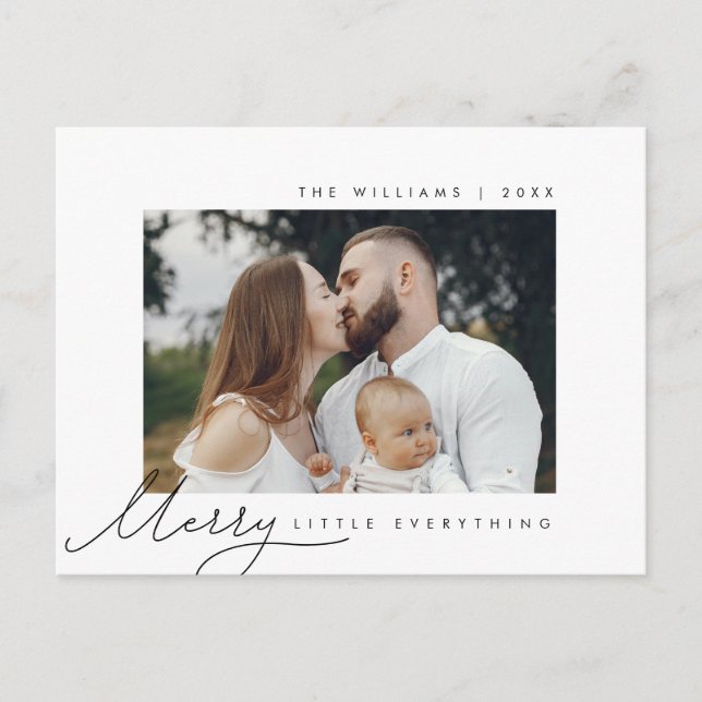 Postal Merry Little Everything, Navidades, foto familiar (Anverso)