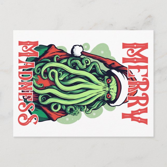 Postal Merry Madness - Cthulhu Santa Stare (Anverso)
