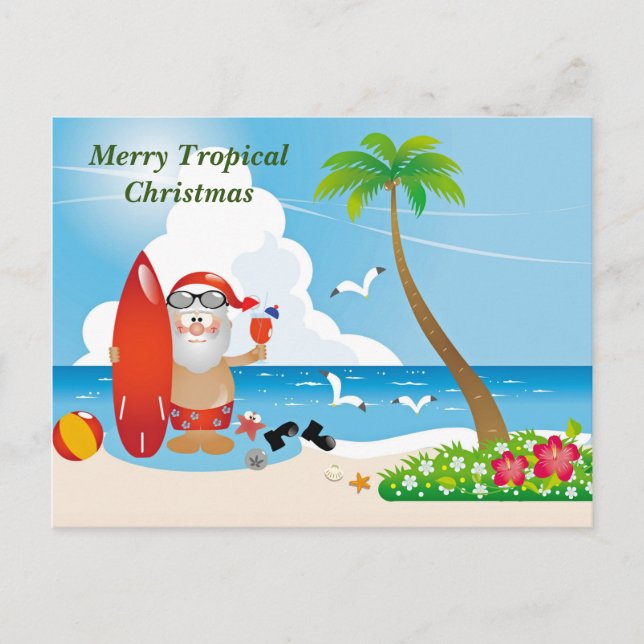 Postal Merry Tropical Navidades (Anverso)