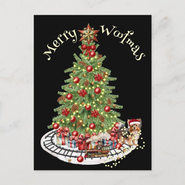 Postal Merry Woofmas Dog Design- Yorkie (Anverso)