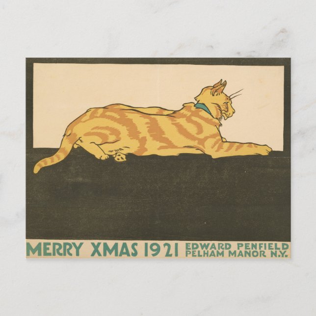 Postal Merry Xmas Christmas Cat (Anverso)
