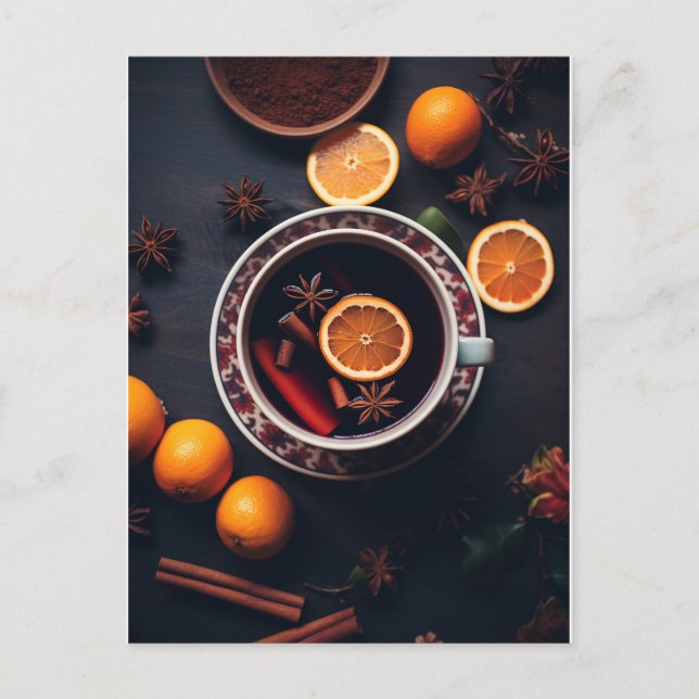 Postal Merry y Mulled | Bebida navideña acogedora (Anverso)