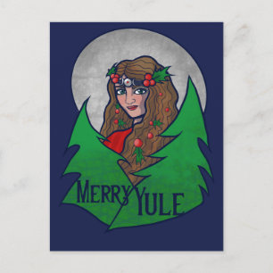 Postal Merry Yule Goddess Art