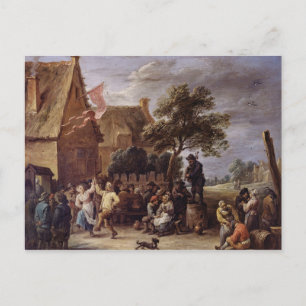 Postal Merrymaking de una aldea