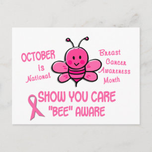 Postal Mes de Conciencia sobre el Cáncer de Mama Bee 1.1