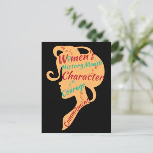 POSTAL MES DE LA HISTORIA DE LA MUJER CARÁCTER CORAJE COM