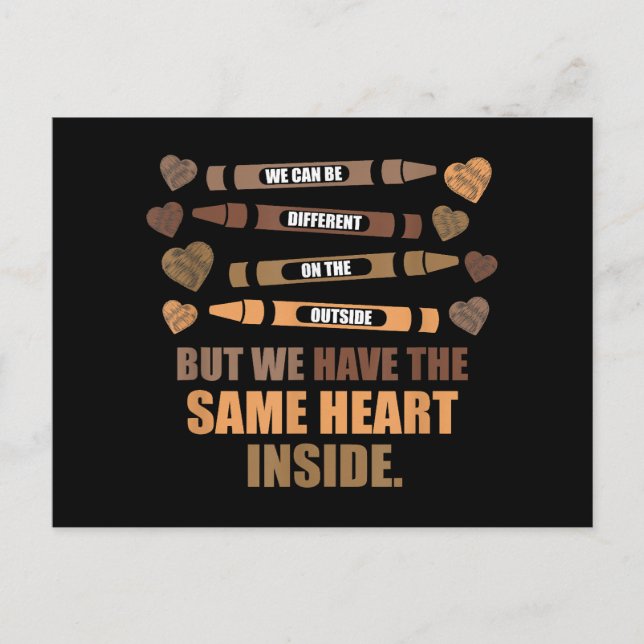 Postal Mes de la historia negra del mismo corazón afroame (Anverso)