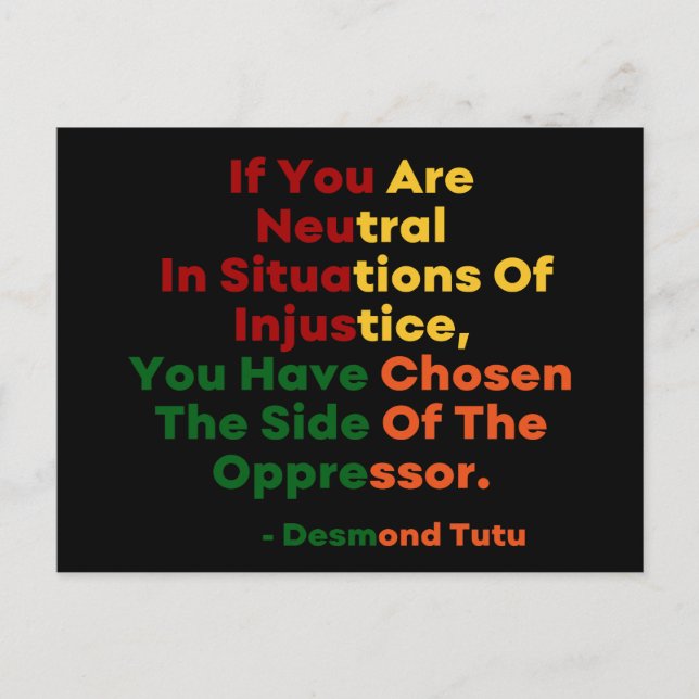 Postal Mes de la historia negra - Desmond Tutu (Anverso)