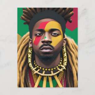 Postal Mes de la historia negra Melanin King Bruh Hermano