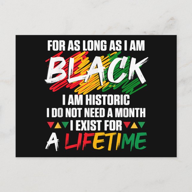 Postal Mes de la historia negra mientras sea negro (Anverso)