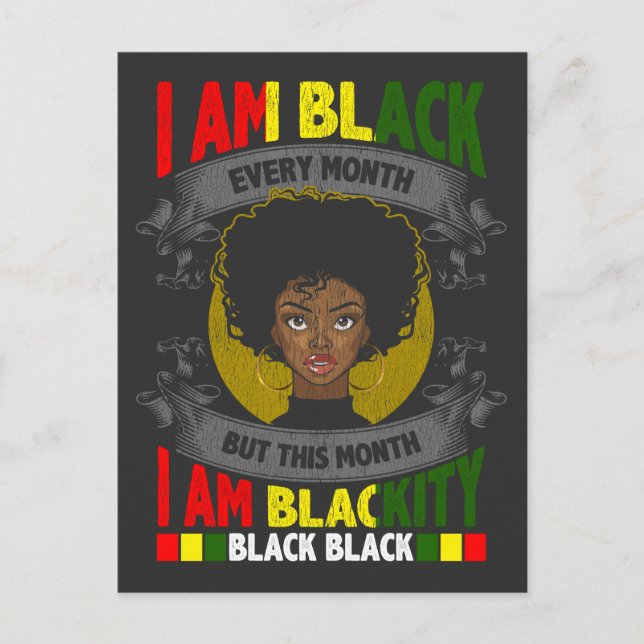 Postal Mes de la historia negra: mujer negra todos los me (Anverso)
