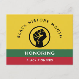 Postal Mes de la historia negra: texto curvo afroamerican