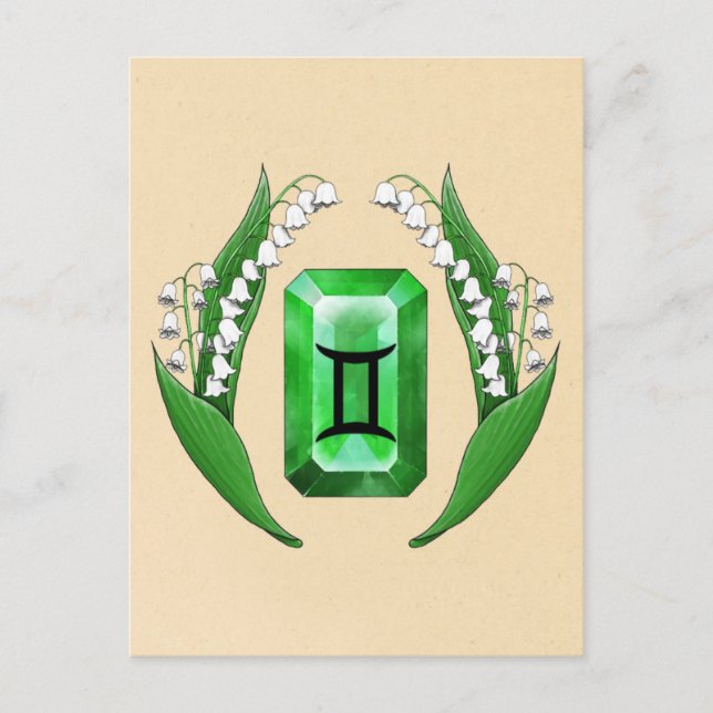 Postal Mes de nacimiento Mayo Gemini (Anverso)