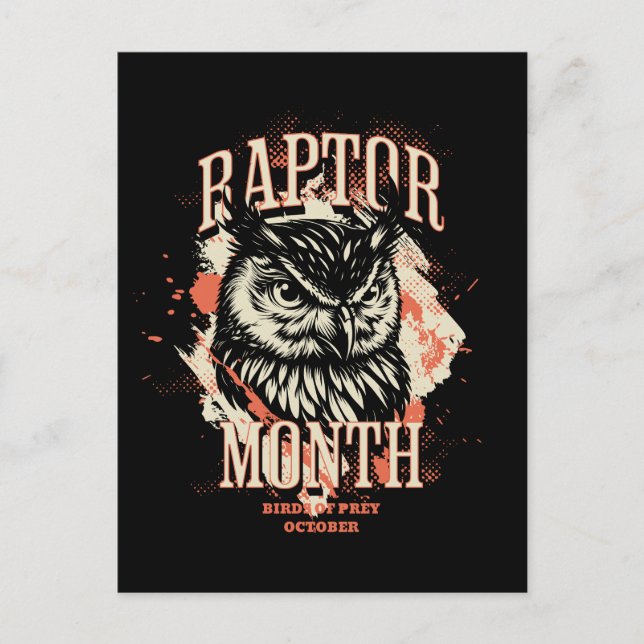 Postal Mes de Raptor, Owl (Anverso)