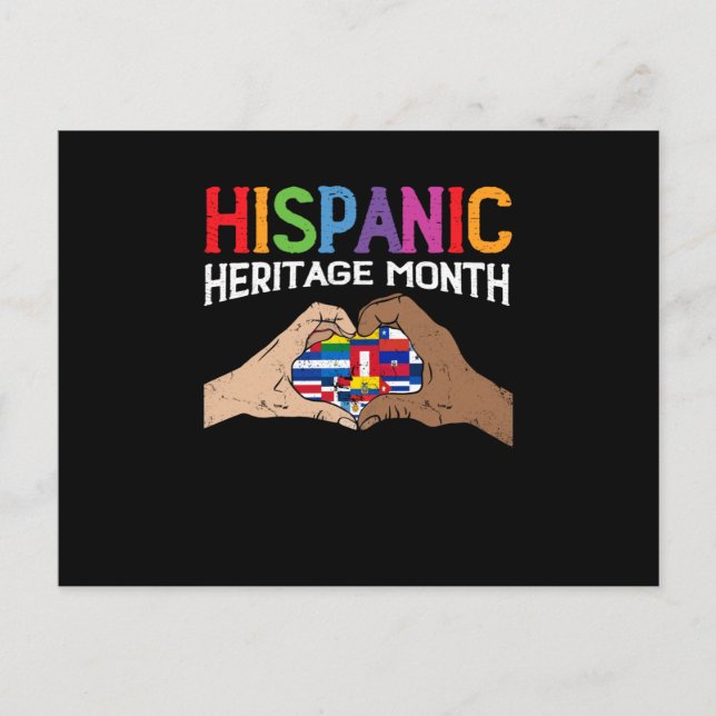 Postal Mes del Patrimonio Hispano Manos Banderas del Cora (Anverso)