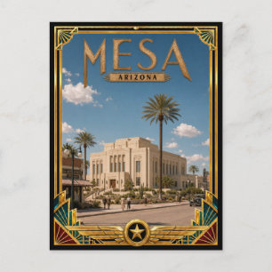 Postal Mesa Arizona Arte Deco Vintage Edad de Oro