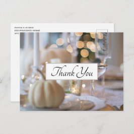Postal Mesa de Acción de Gracias Configuración elegante d