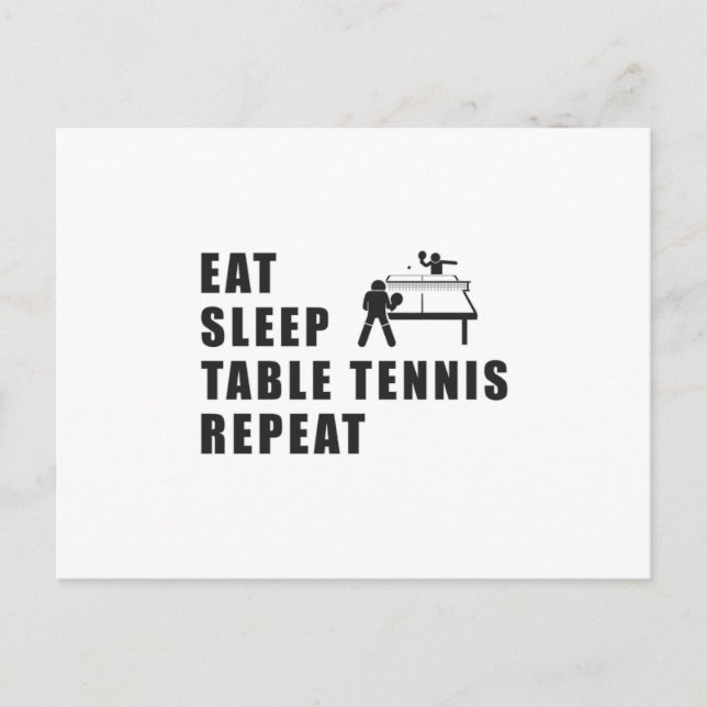 Postal Mesa de tenis Paddle Ping Pong Repetir la idea de  (Anverso)