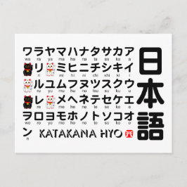 Postal Mesa katakana japonesa (Gato afortunado)