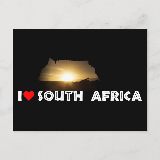 Postal Mesa Montaña Giraffe Sunset (Anverso)