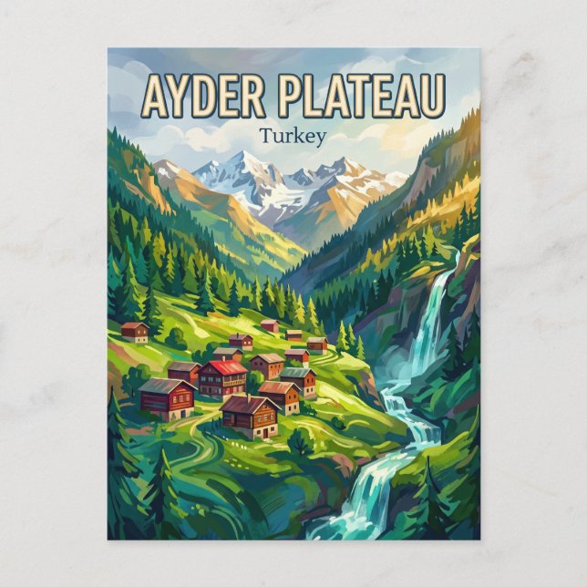 Postal Meseta de Ayder Turquía (Anverso)