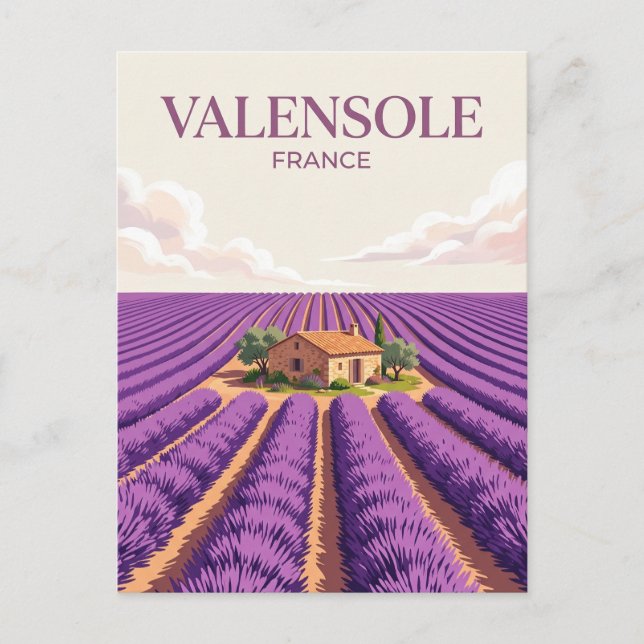 Postal Meseta de Valensole Francia (Anverso)