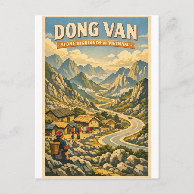 Postal Meseta kárstica de Dongvan, Ha Giang, Vietnam (Anverso)