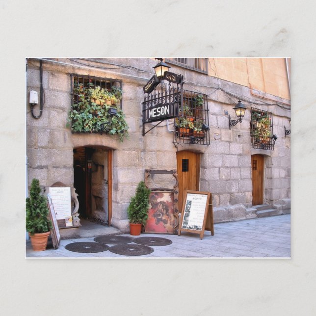 Postal Mesón típico cerca de la Plaza Mayor de Madrid (Anverso)
