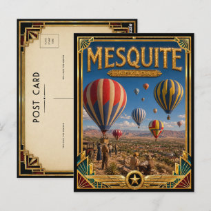 Postal Mesquite Nevada Vintage Art Deco Época Dorada