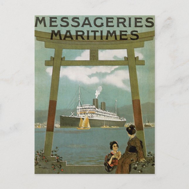 Postal Messegeries "Japon Extreme Orient" Maritimes (Anverso)