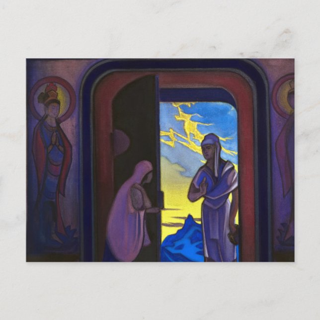 Postal Messenger, 1946 por Nicholas Roerich (Anverso)