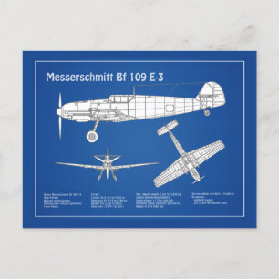 Postal Messerschmitt Bf 109 - Plano aéreo ABD